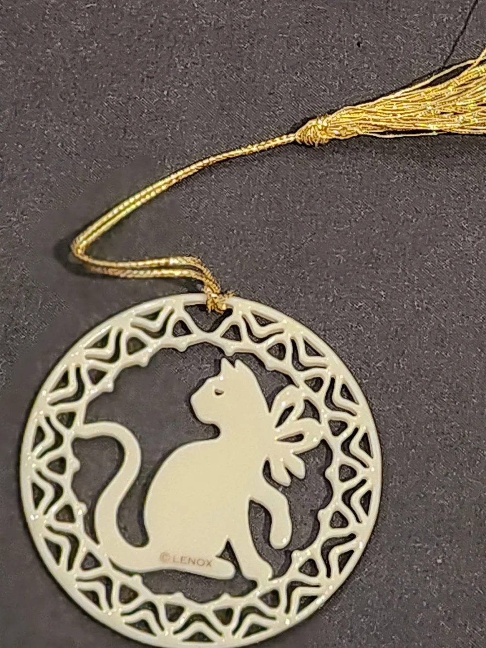 VTG Lenox Cat Kitten Kitty Yuletide Christmas Porcelain Ornament